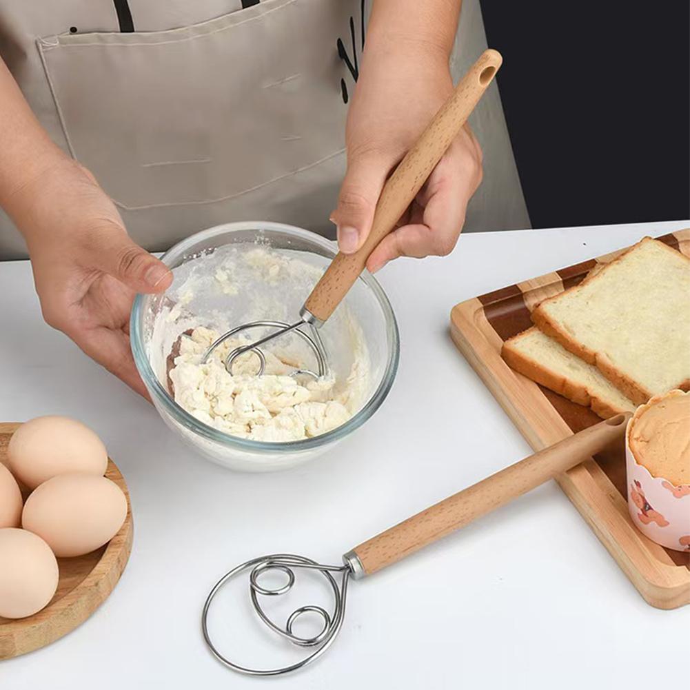 Danish Pancake Pan - 1個入り 新品 デンマーク製 生地泡立て器 ステンレス製 ハンドル付きパンミキサー