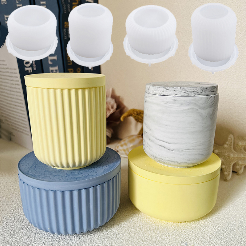 セメントキャンドルジャーふた付きシリコンモールド、シンプルな - Potsticker Mold のレビューと価格