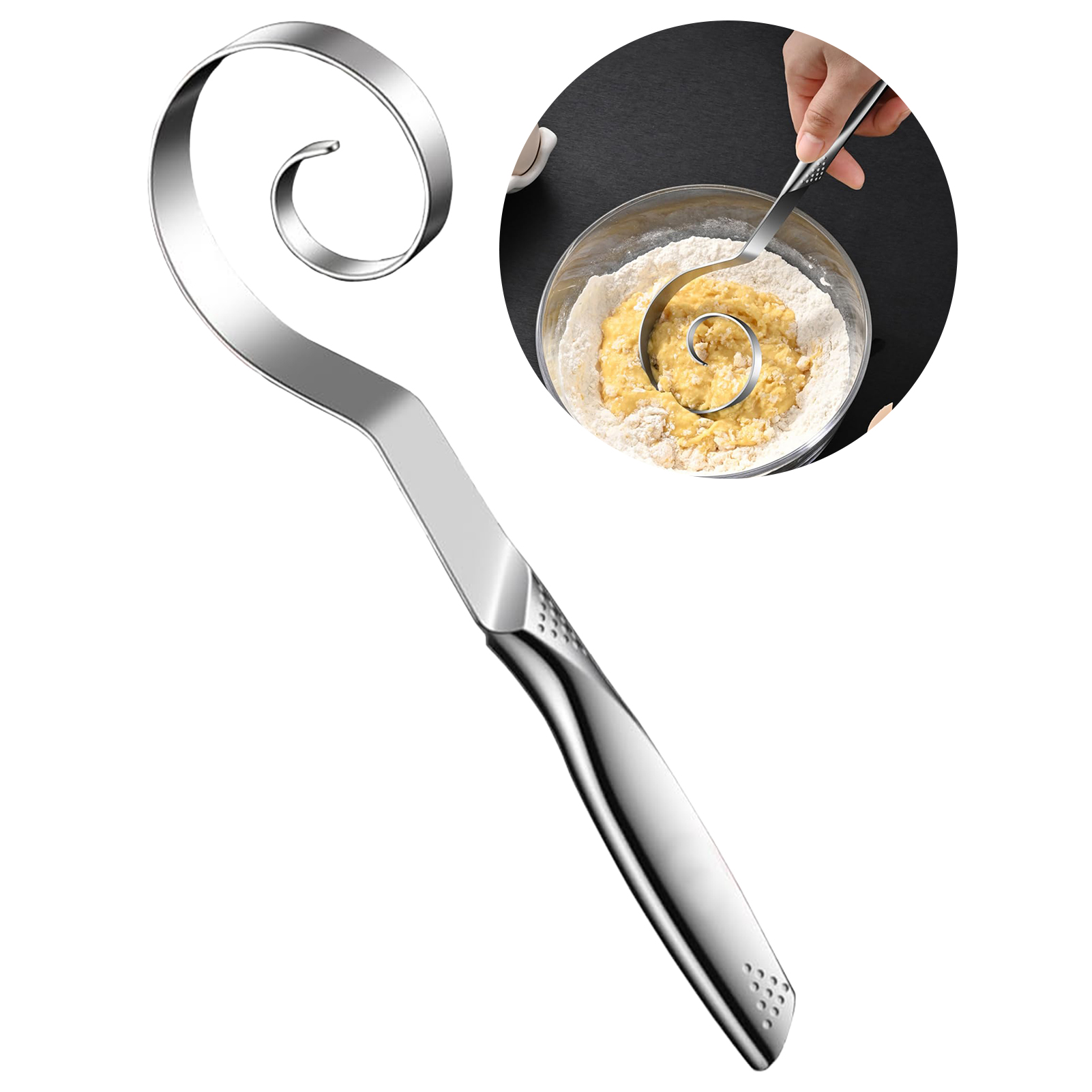 ポータブルシームレス生地泡立て器金属製生地泡立て器ミキシング - Danish Pancake Pan のレビューと価格